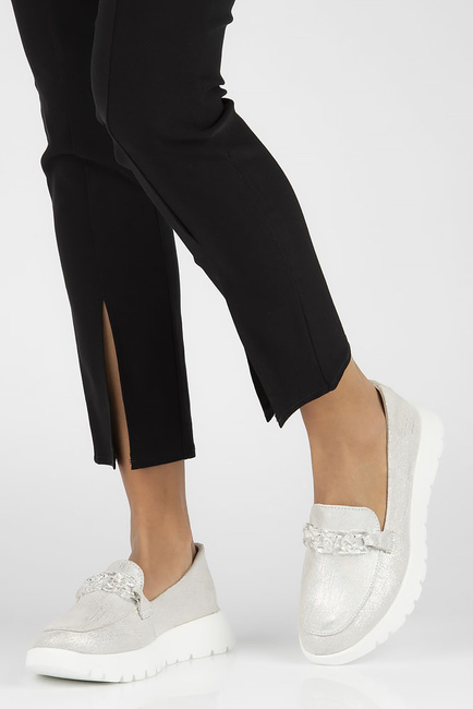 Leather shoes Filippo DP4553/23 SI silver