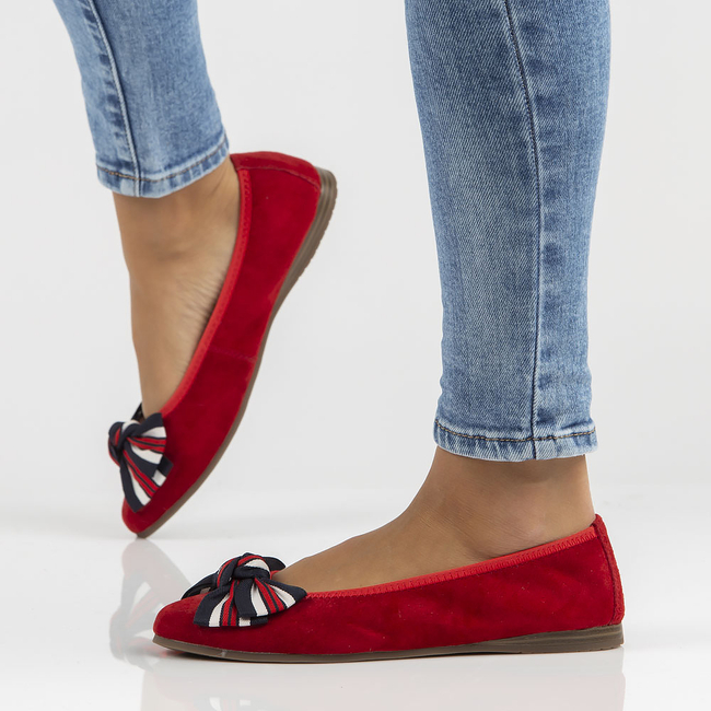 Leather ballerinas Filippo DP3634/22 RD red