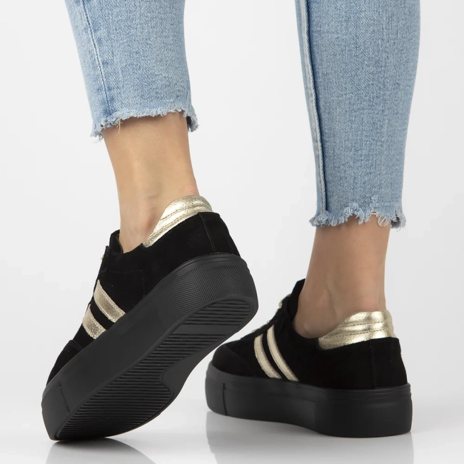 Leather sneakers Filippo DP6841/25 BK GO black