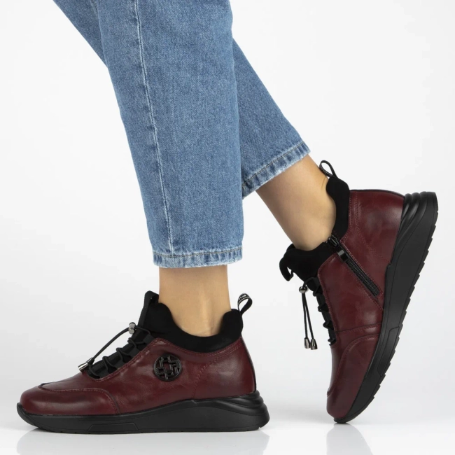 Leather ankle boots Filippo DBT7168/25 BG burgundy