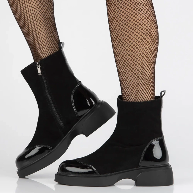 Leather ankle boots DBT6365/24 BK black