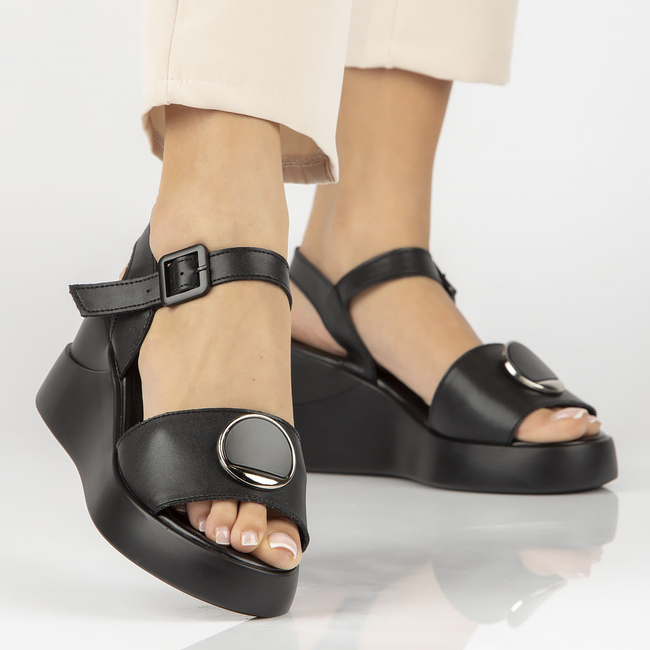 Leather sandals Filippo DS4411/23 BK black