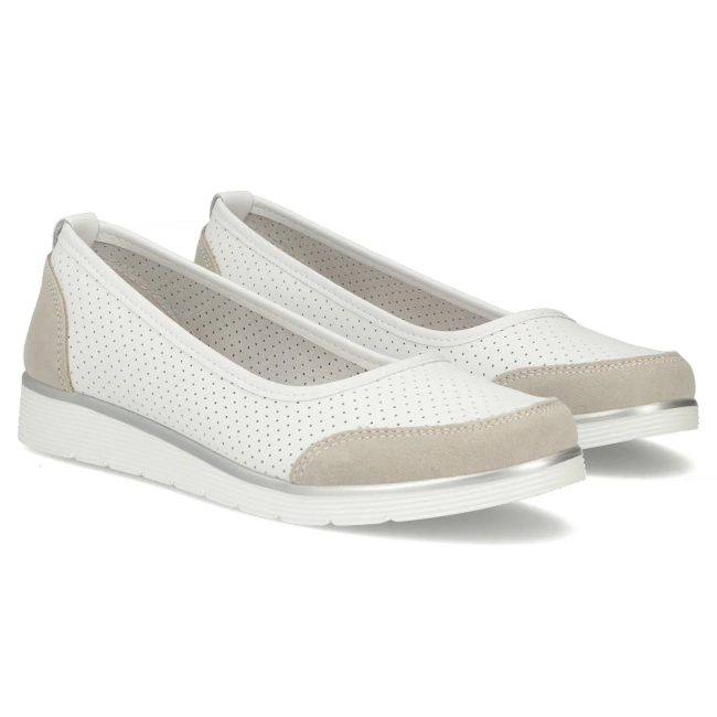 Leather shoes Filippo DP4524/26 WH GR white-grey