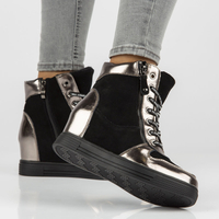 Leather ankle boots Filippo DBT3148/21 BK GN dark nickel