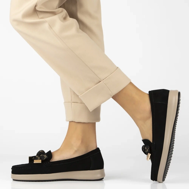 Leather loafers Filippo DP6457/25 BK SU black