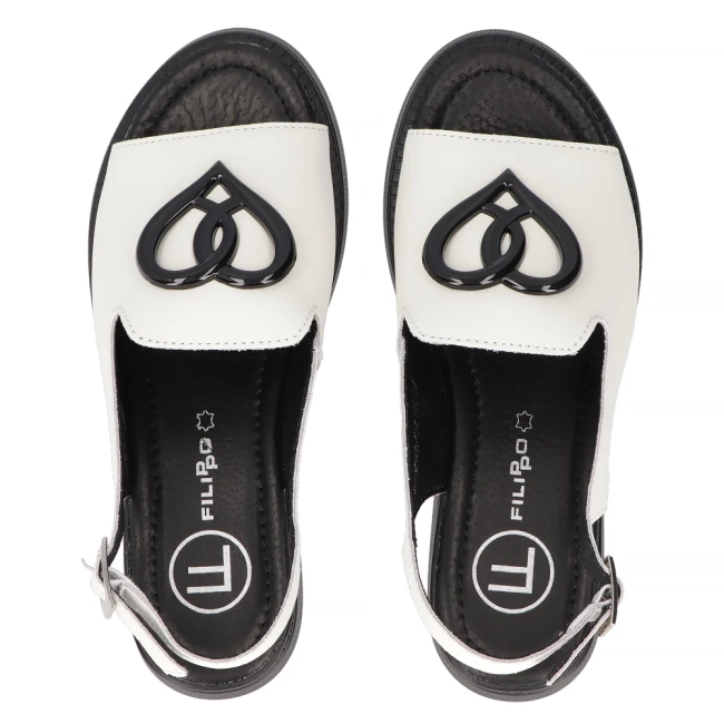 Leather sandals Filippo DS6069/24 WH white