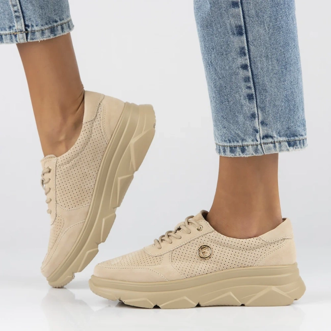 Skórzane Sneakersy Filippo DP2138/24 BE BE beżowe