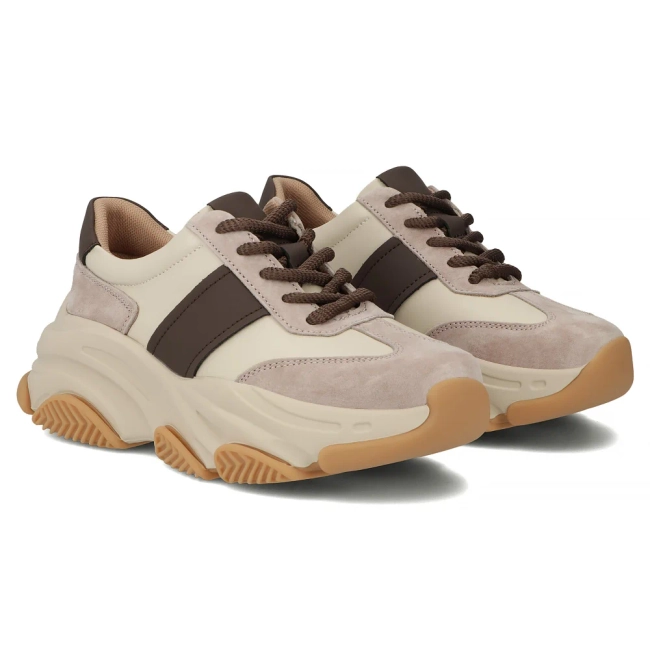 Leather sneakers Filippo DP7113/25 BE beige