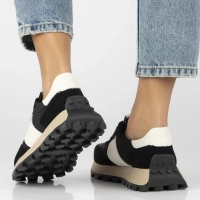 Skórzane sneakersy Filippo DP6498/24 BK WH czarne