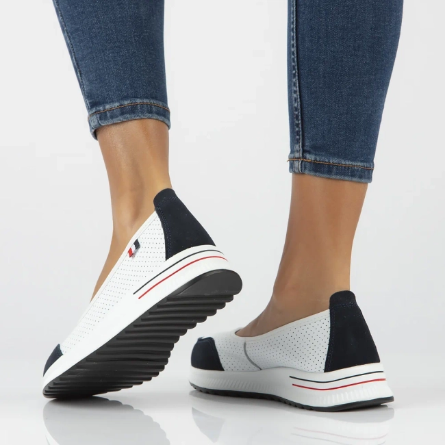 Leather shoes Filippo DP6134/24 WH NV white-navy