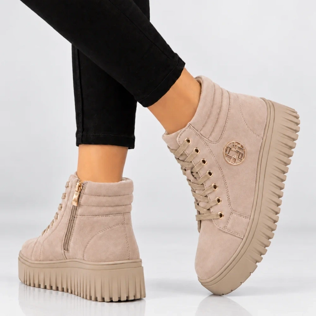 Leather platform ankle boots Filippo DBT8265/26 BE beige