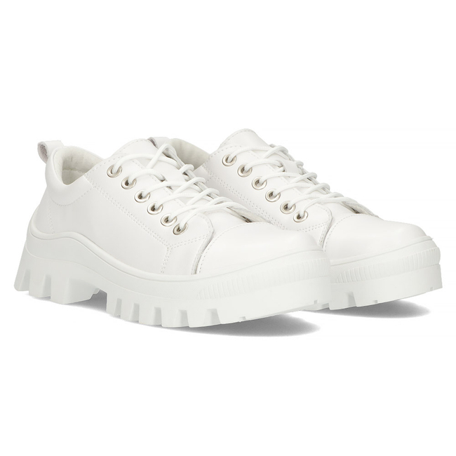 Skórzane półbuty FILIPPO DP3522/22 WH białe