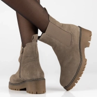 Skórzane botki na platformie Filippo DBT4805/23 BE beżowe