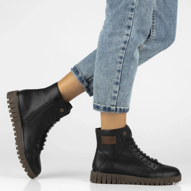 Ankle Boots Rieker leather Y3421-00 Black