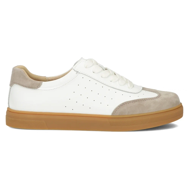 Skórzane sneakersy Filippo DP6128/25 WH BE białe