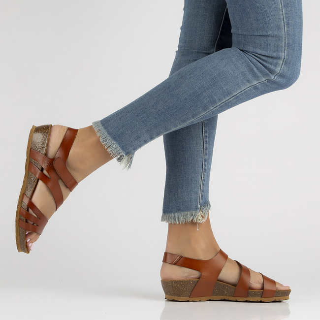 Leather sandals Yokono MONACO-180 brown