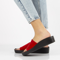 Leather flip-flops Filippo DK1220/20 RD red