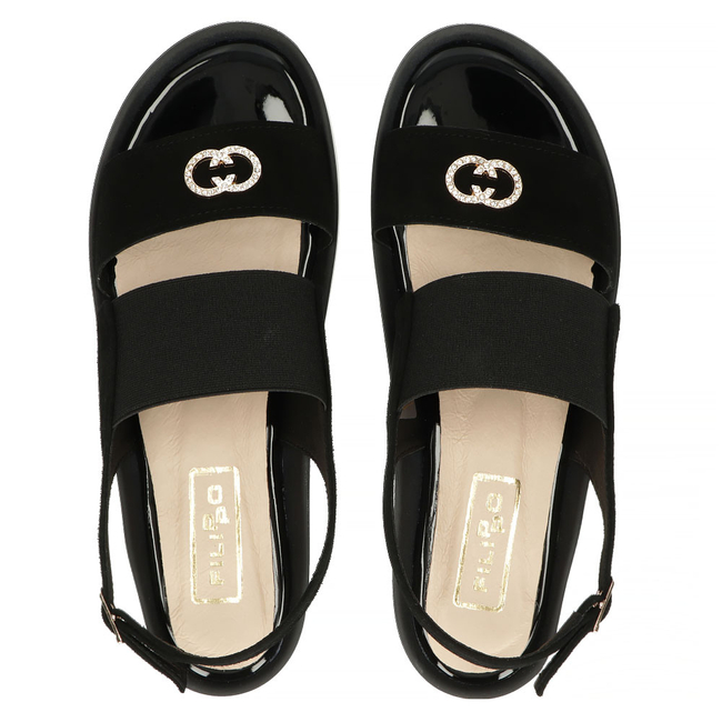 Skórzane sandały Filippo 179 czarne