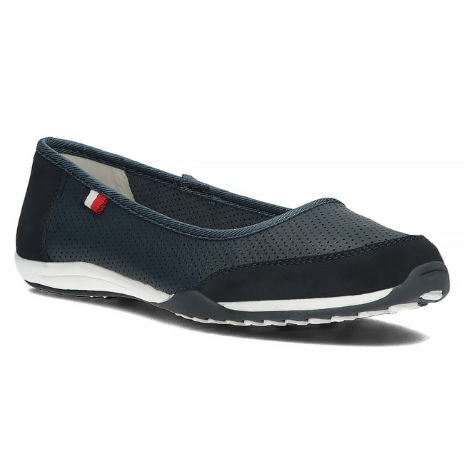 Skórzane baleriny Filippo DP142/23 NV granatowe