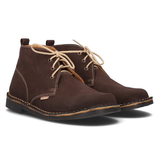 Skórzane trzewiki Gregor 01041-ME-WAO ciemno-brązowe