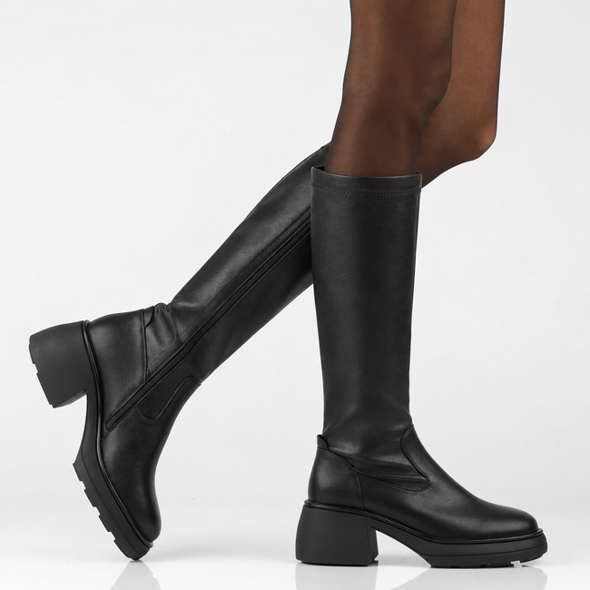 Leather heeled boots Filippo DKZ8168/26 BK black