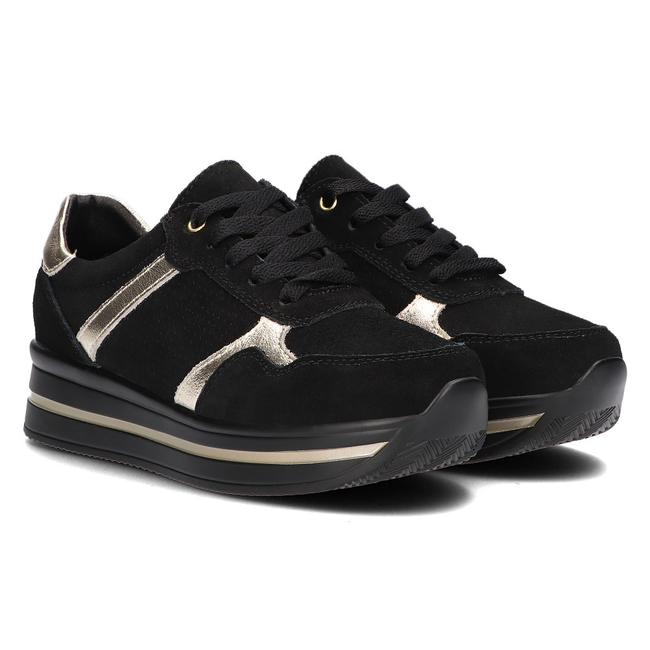 Skórzane sneakersy Filippo DP2004/21 BK czarne