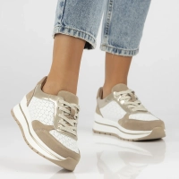 Leather sneakers Filippo DP6778/25 WH BE white beige