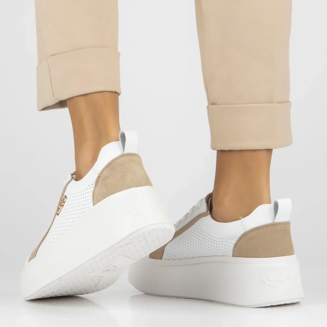 Leather Sneakers Filippo DP6170/24 WH white