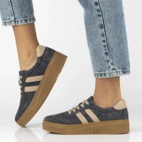 Leather sneakers Filippo DP6776/25 GR BE grey