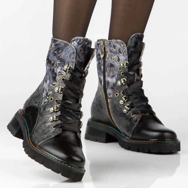 Leather ankle boots Laura Vita kouleo 16 blue