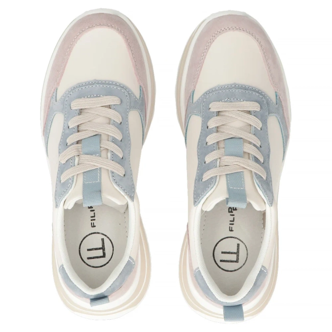 Leather sneakers Filippo DP6787/25 BE BL beige blue