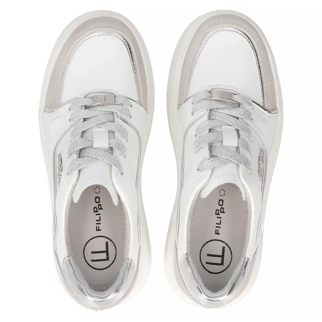 Leather sneakers Filippo DP6805/25 WH white