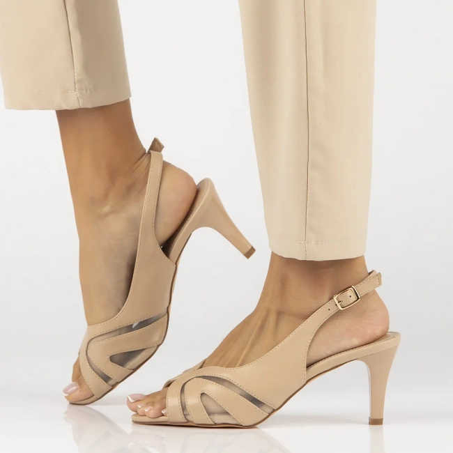 Sandały na szpilce Filippo DS6227/24 BE beżowe