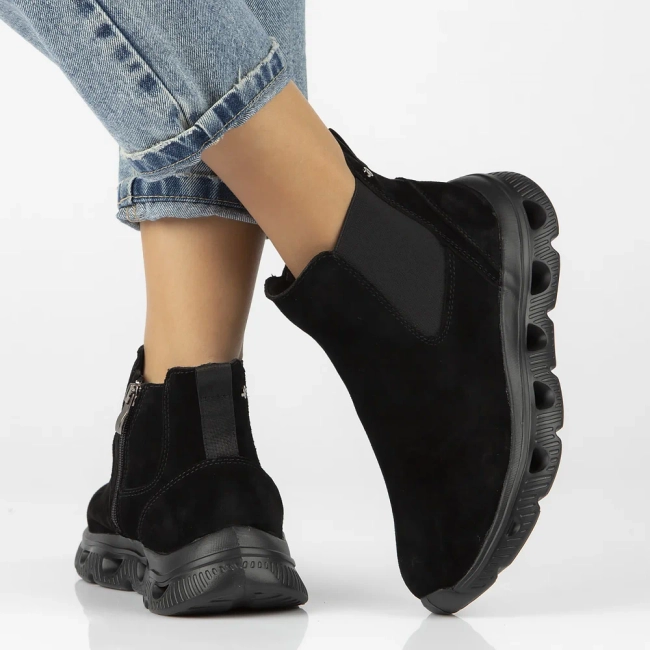 Leather ankle boots DBT6346/24 BK black