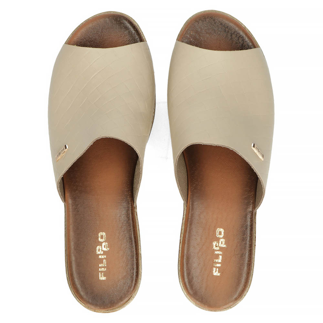 Leather flip-flops Filippo 40160 beige