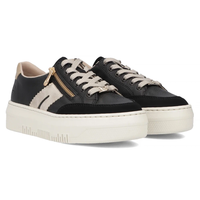 Skórzane sneakersy Rieker M1912-00 czarne
