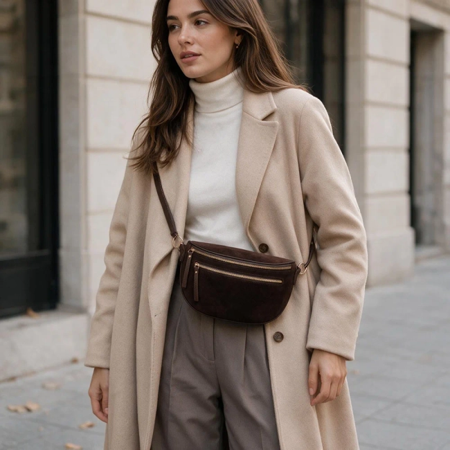 Dark brown crossbody bag Vicky
