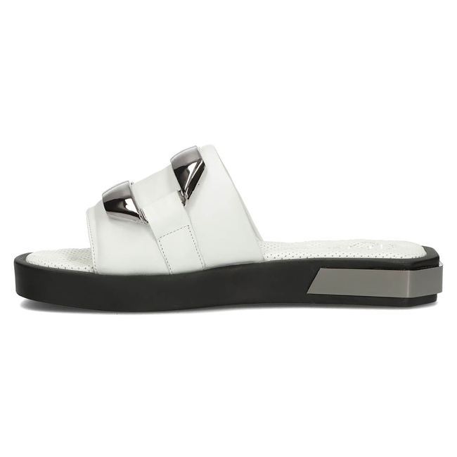 Skórzane klapki Filippo DK3903/22 WH białe