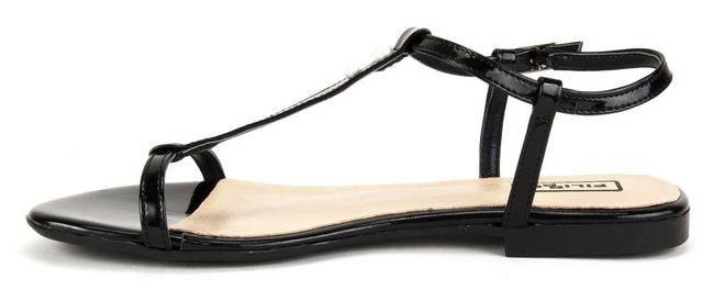 Sandals Filippo 1257 Black Lacquer Pearls