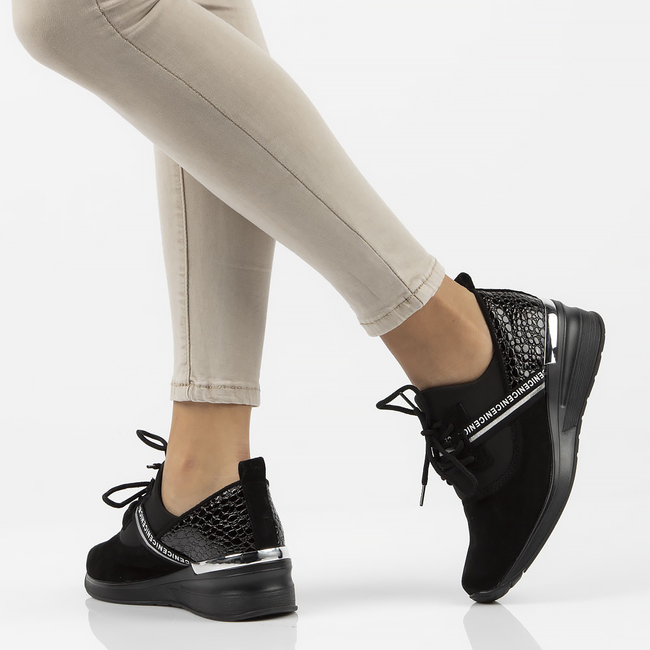 Leather sneakers Filippo DP1388/22 BK BK black