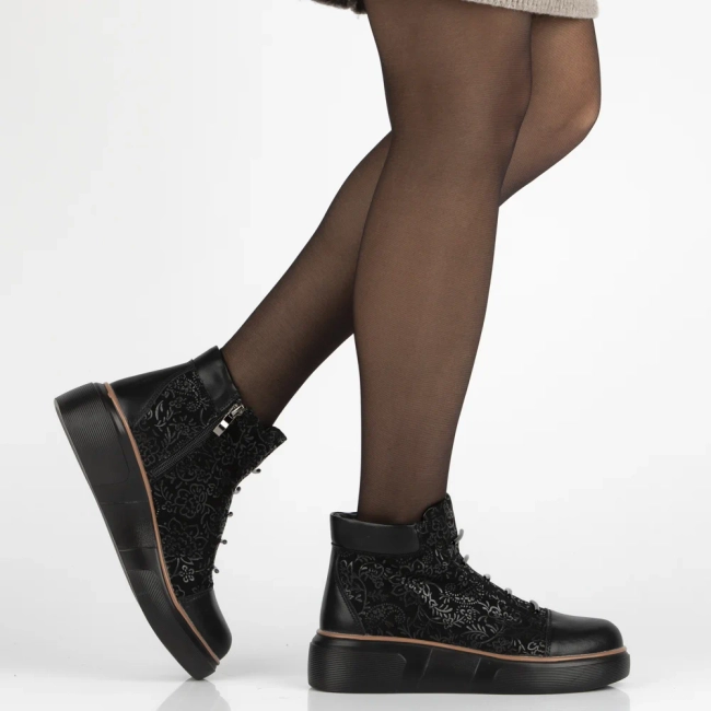 Leather ankle boots Filippo DBT7166/25 BK black