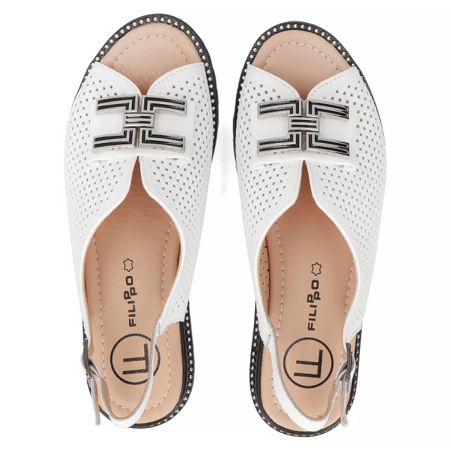 Leather sandals Filippo DS6032/24 WH white