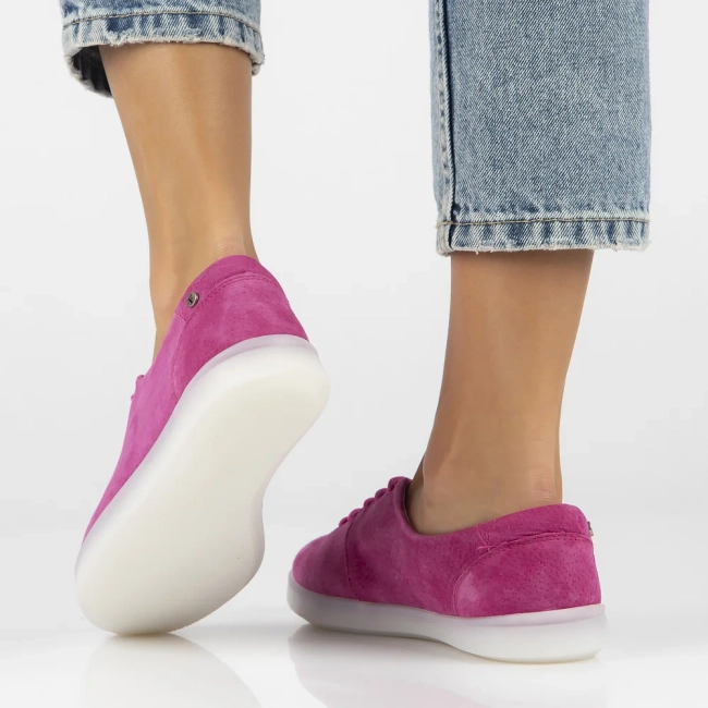 Skórzane półbuty Filippo DP6013/24 FH różowe