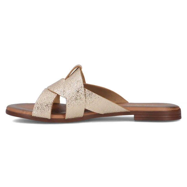 Leather flip-flops Filippo 40387 gold