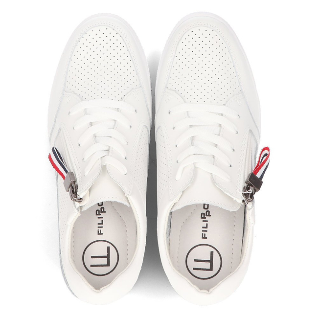 Leather Wedge Sneakers Filippo DP2350/21 WH white