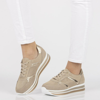 Skórzane sneakersy  Filippo DP2004/21 BE beżowe