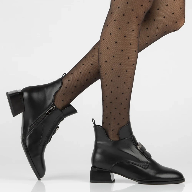 Botki na obcasie Filippo DBT6624/24 BK czarne