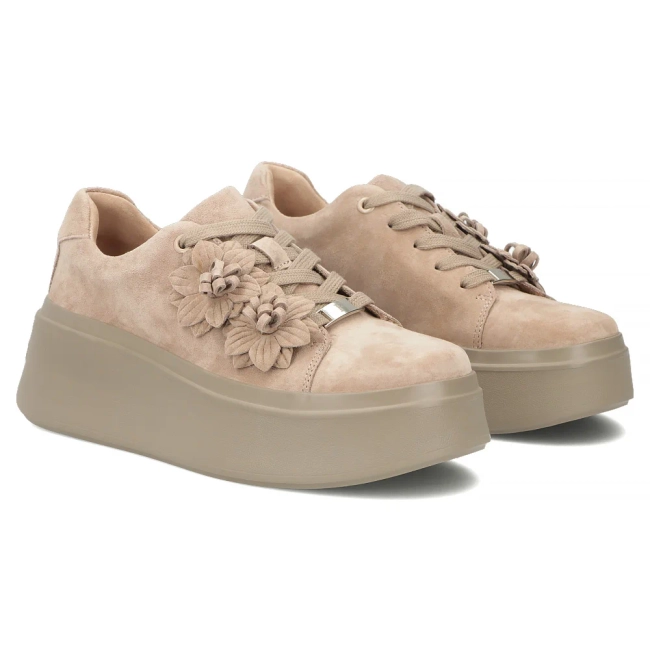 Skórzane sneakersy Filippo DP7987/26 BE beżowe