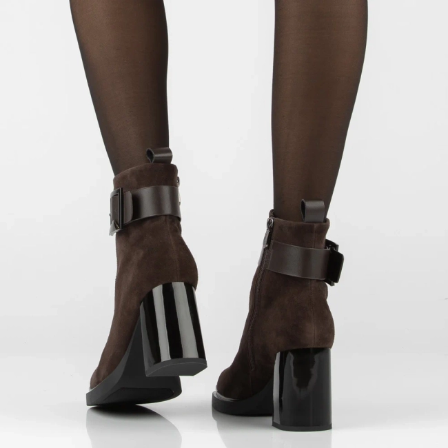 Leather heeled ankle boots Filippo DBT8014/26 BR SU brown