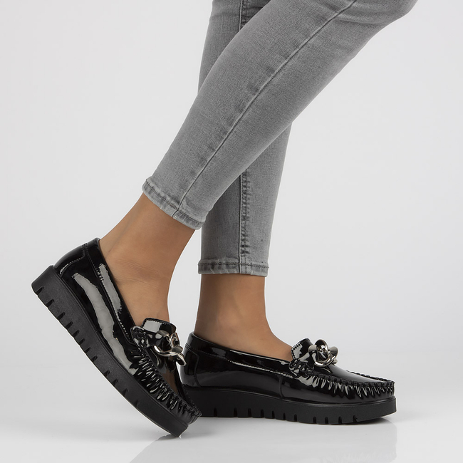 Leather shoes DP3334/21 BK black